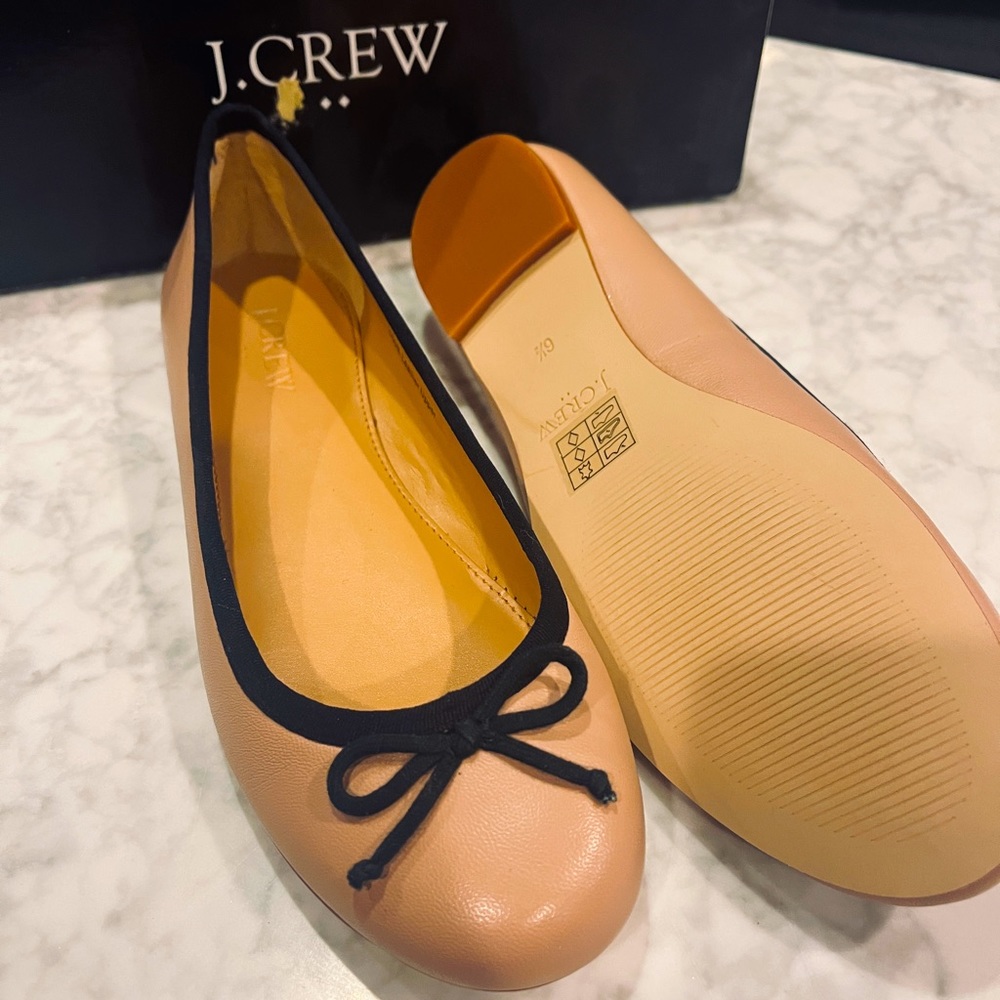 J Crew Coco leather ballet flats